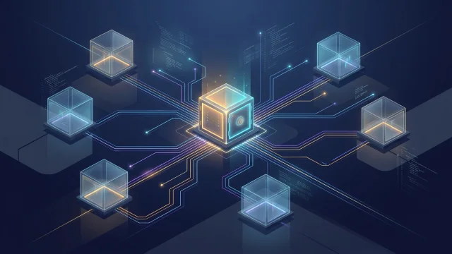 Conceptual illustration of a secure central repository server connecting to multiple isolated analysis workstation pods.